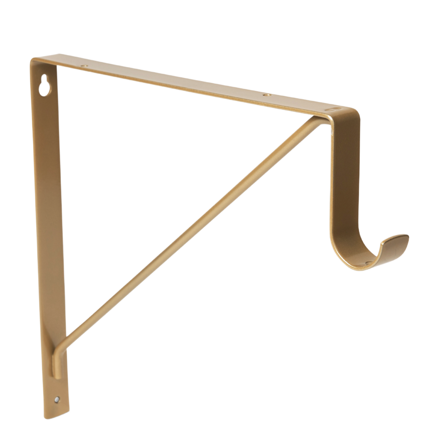 Round Rod and Shelf Bracket Matte Brass