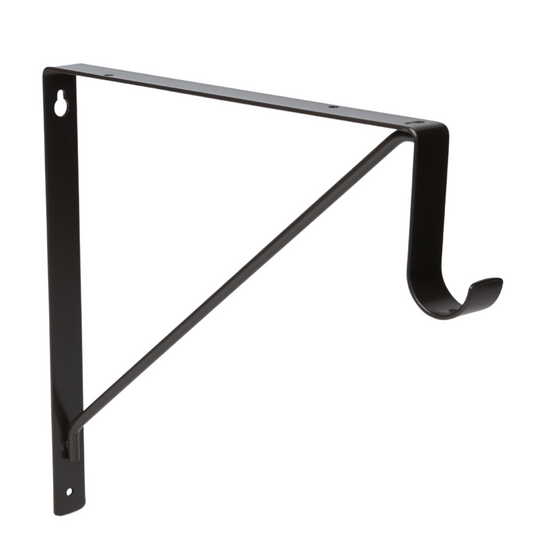 Round Rod and Shelf Bracket Matte Black