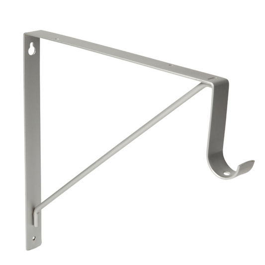 Round Rod and Shelf Bracket Matte Aluminum