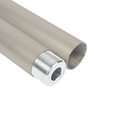 Round Matte Nickel Threaded Closet Rod